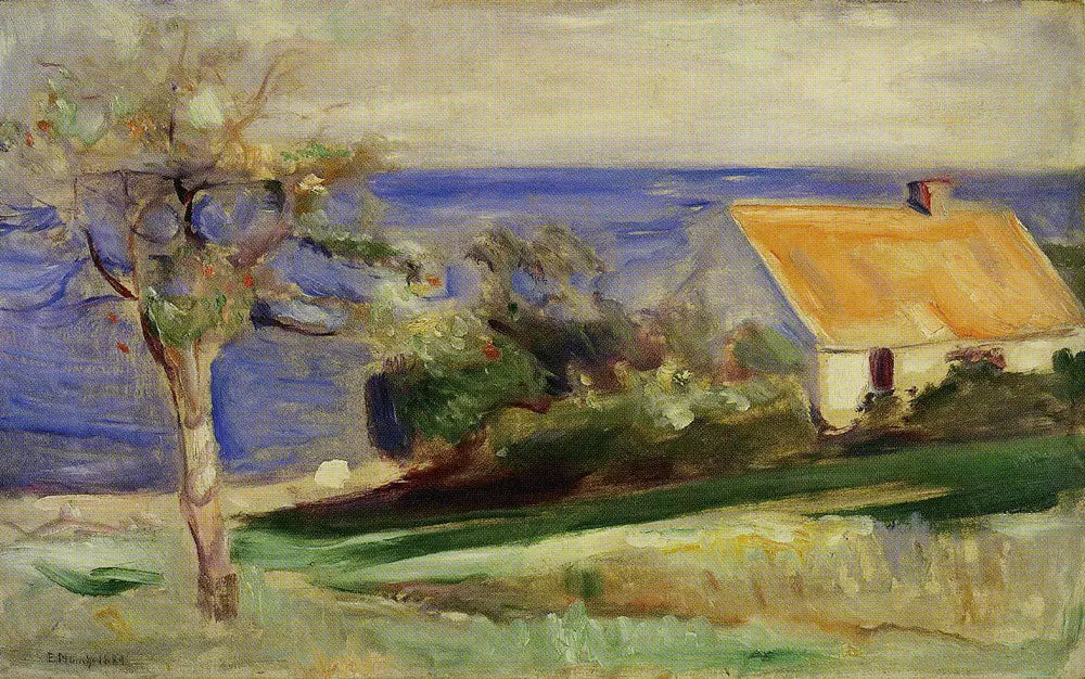 Reproduction du tableau « maison de Morten Damme près d'Åsgardstrand - Edvard Munch » par Alpha Reproduction en peinture à l’huile