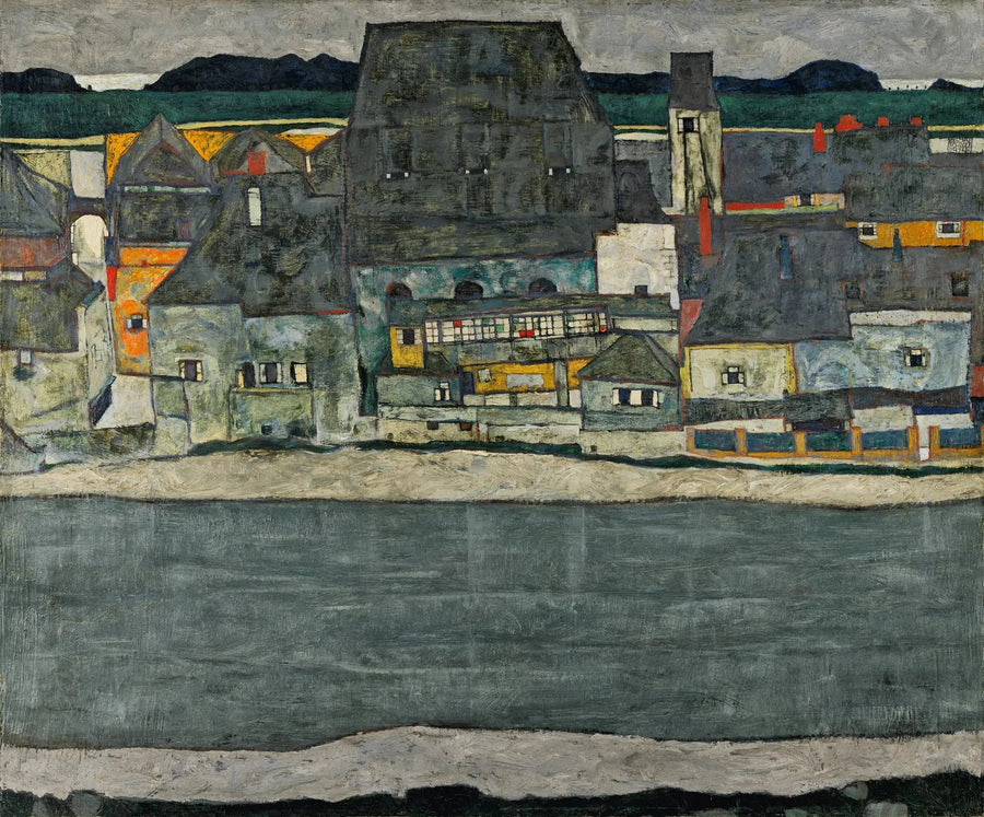 Maisons sur la rivière (la vieille ville) - Egon Schiele