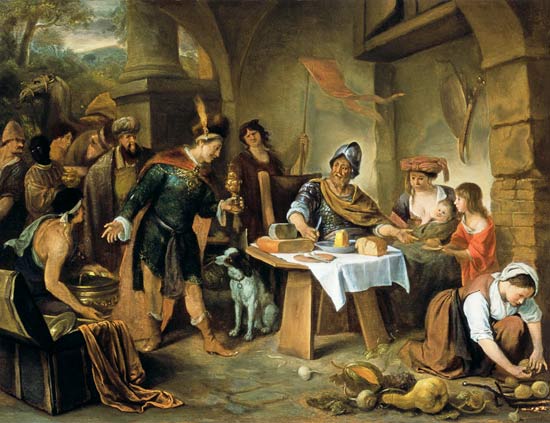 Manius Curius Dentatus et les ambassadeurs samnites - Jan Steen image 1 reproduction artisanale de tableau