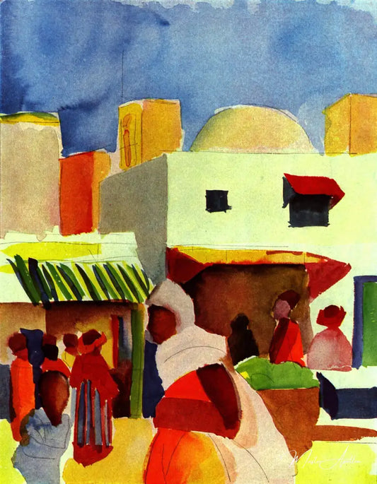 Marché à Alger - August Macke - Reproductions de tableaux et peintures haut de gamme