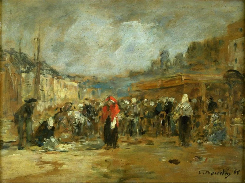 Marché aux poissons, Honfleur - Eugène Boudin