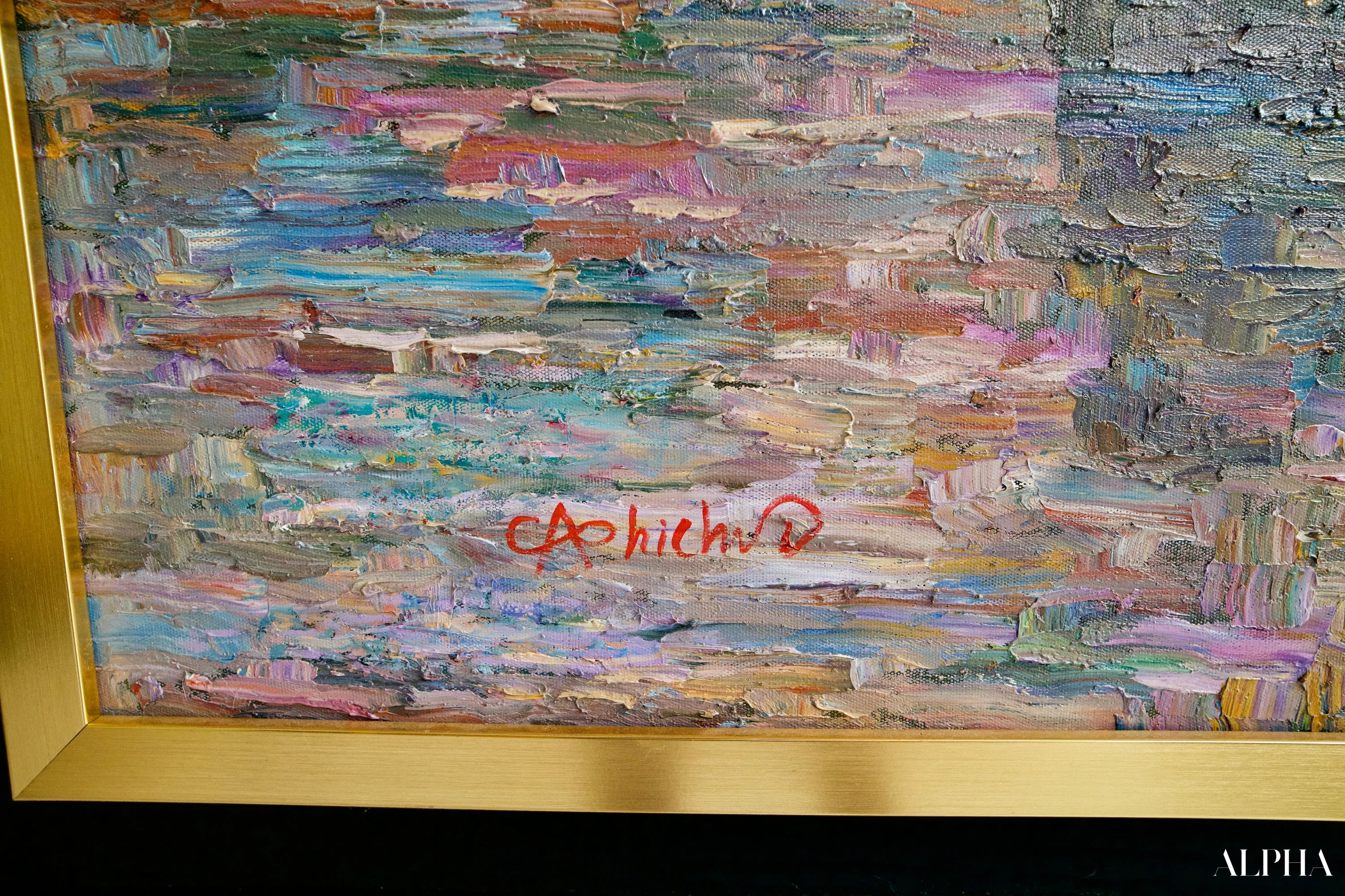 Marché flottant | 145 x 105 cm Reproductions de tableaux à la peinture à l’huile