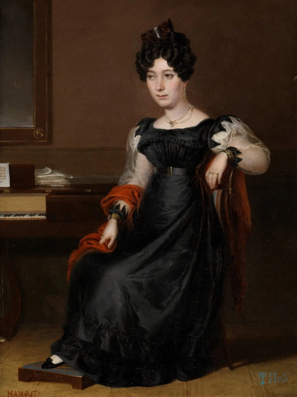 María de la Cruz Benítez Bragaña - Rafael Tejeo image 1 copie peinte à la main à l’huile