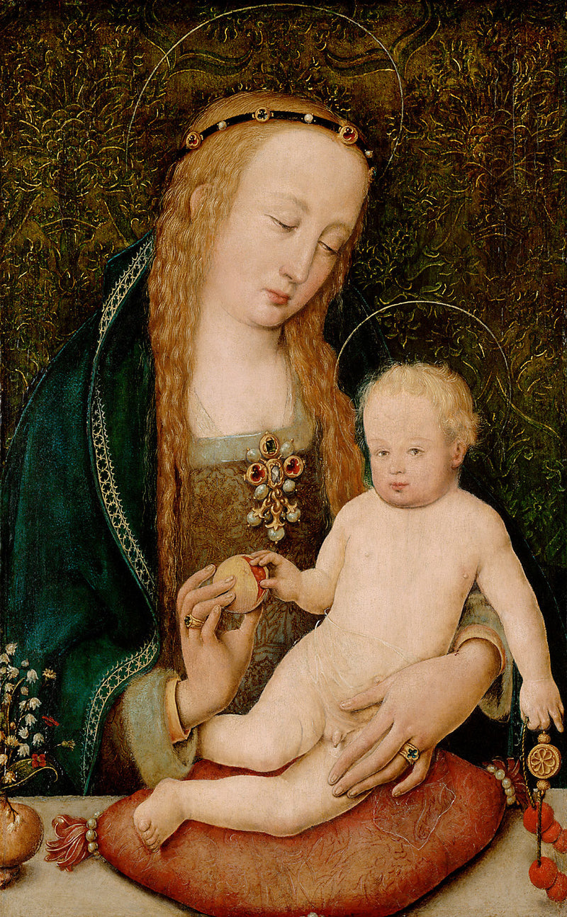 Maria, dem Kind einen Granatapfel reichend - Hans Holbein the Elder