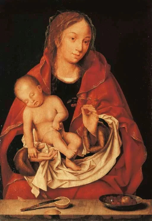 Maria met slapend kind op de arm - Joos van Cleve