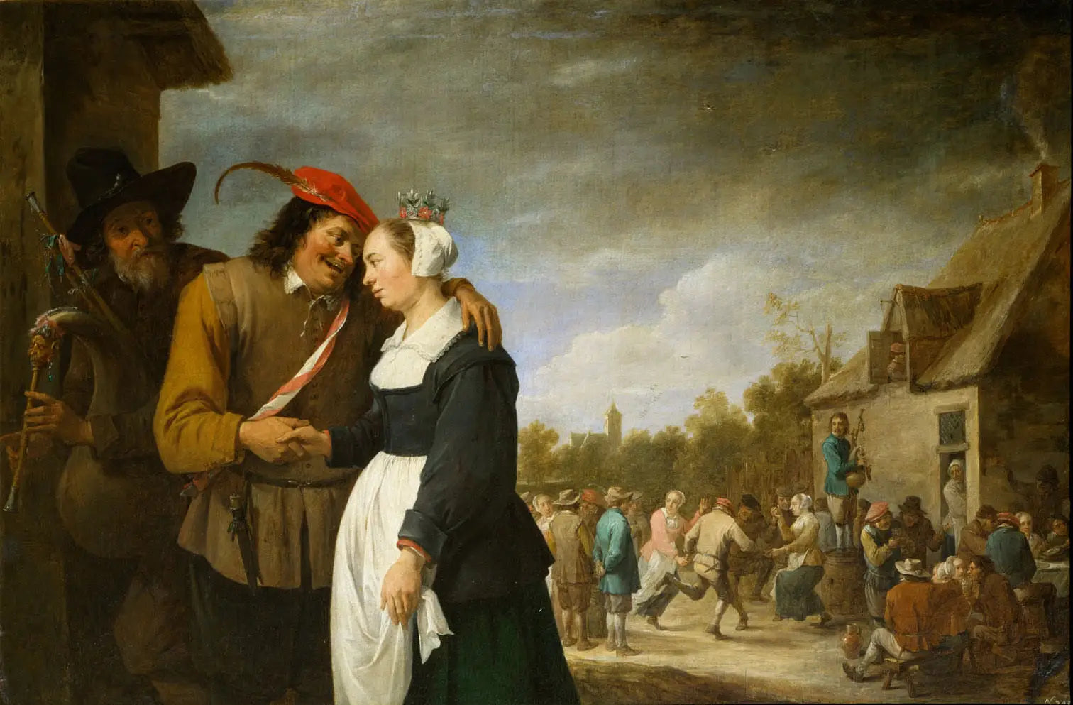 Mariage du fermier - David Teniers le Jeune image 1 copie peinte à la main à l’huile