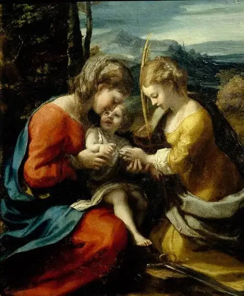 Mariage mystique de Sainte Catherine d'Alexandrie (musée Capodimonte) - Antonio da Correggio