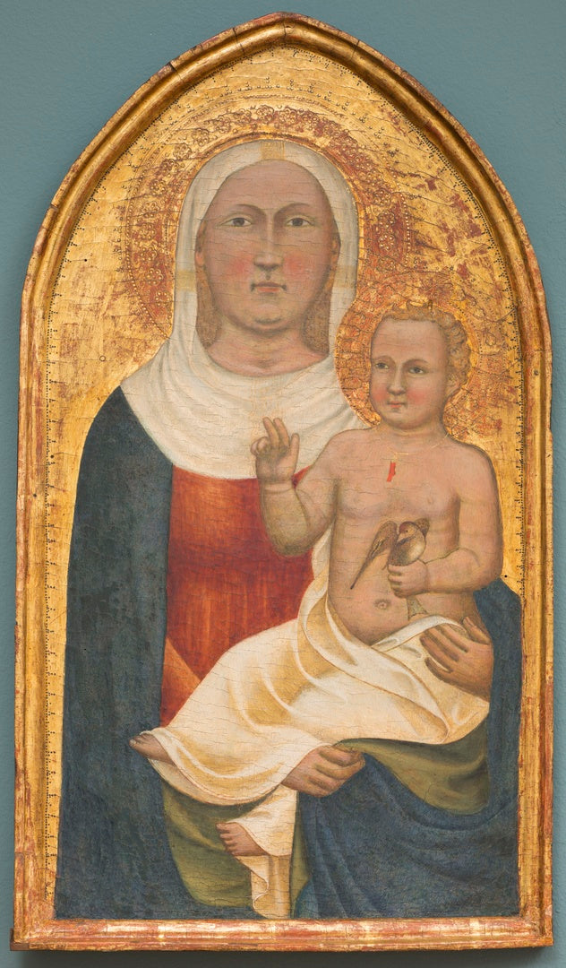 Marie et l'Enfant Jésus avec un oiseau dans la main - Francesco Traini