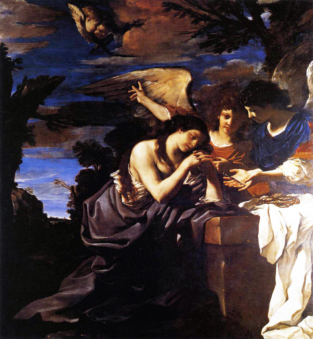 Marie Madeleine avec deux anges - Guercino - Alpha Reproduction