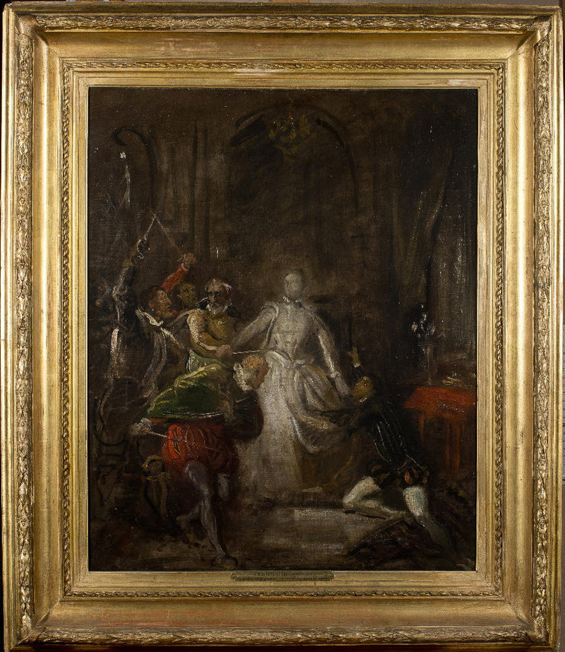 Marie Stuart protégeant Riccio - Théodore Chassériau