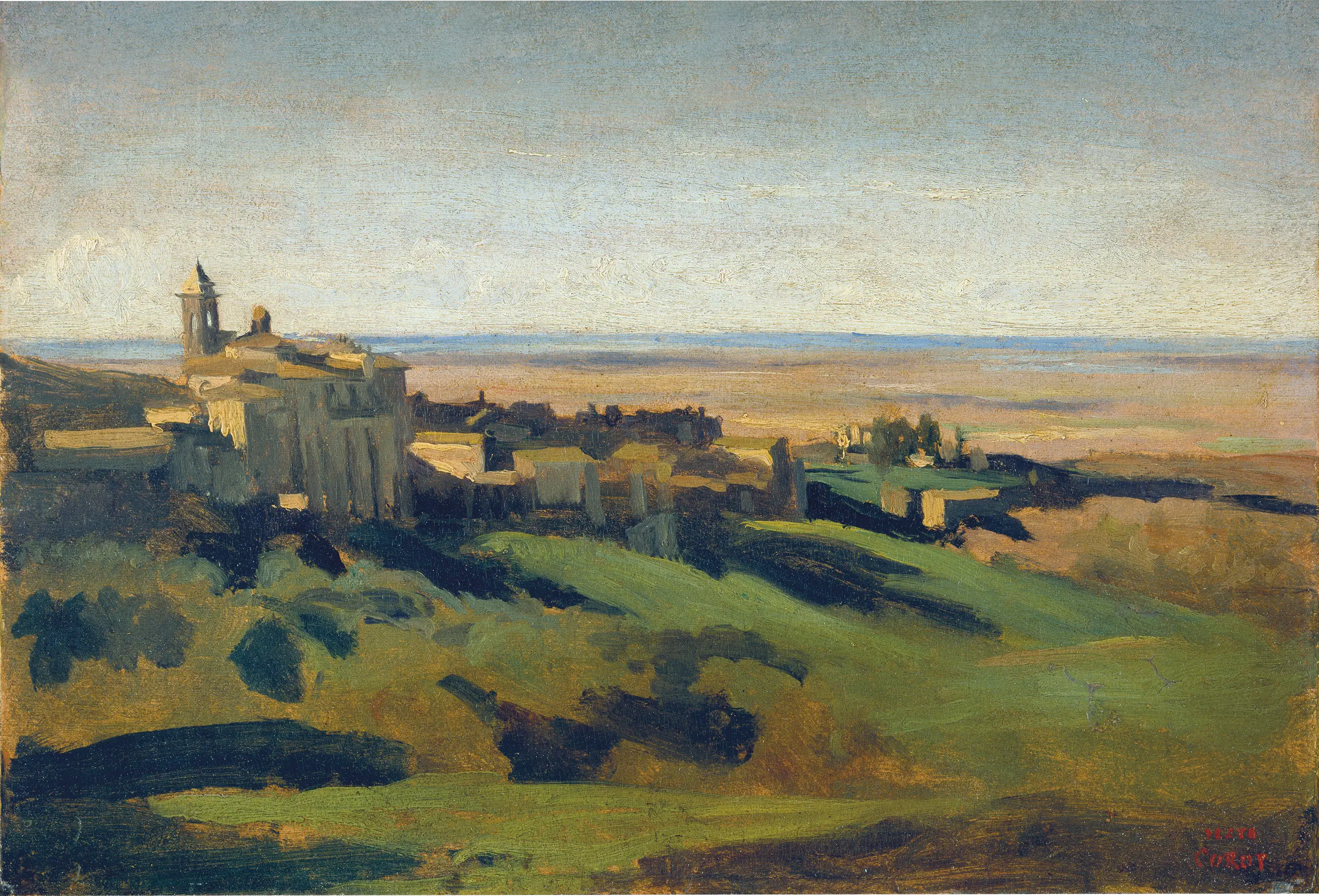 Marino vue générale. Le matin - Jean-Baptiste Camille Corot - Alpha Reproduction