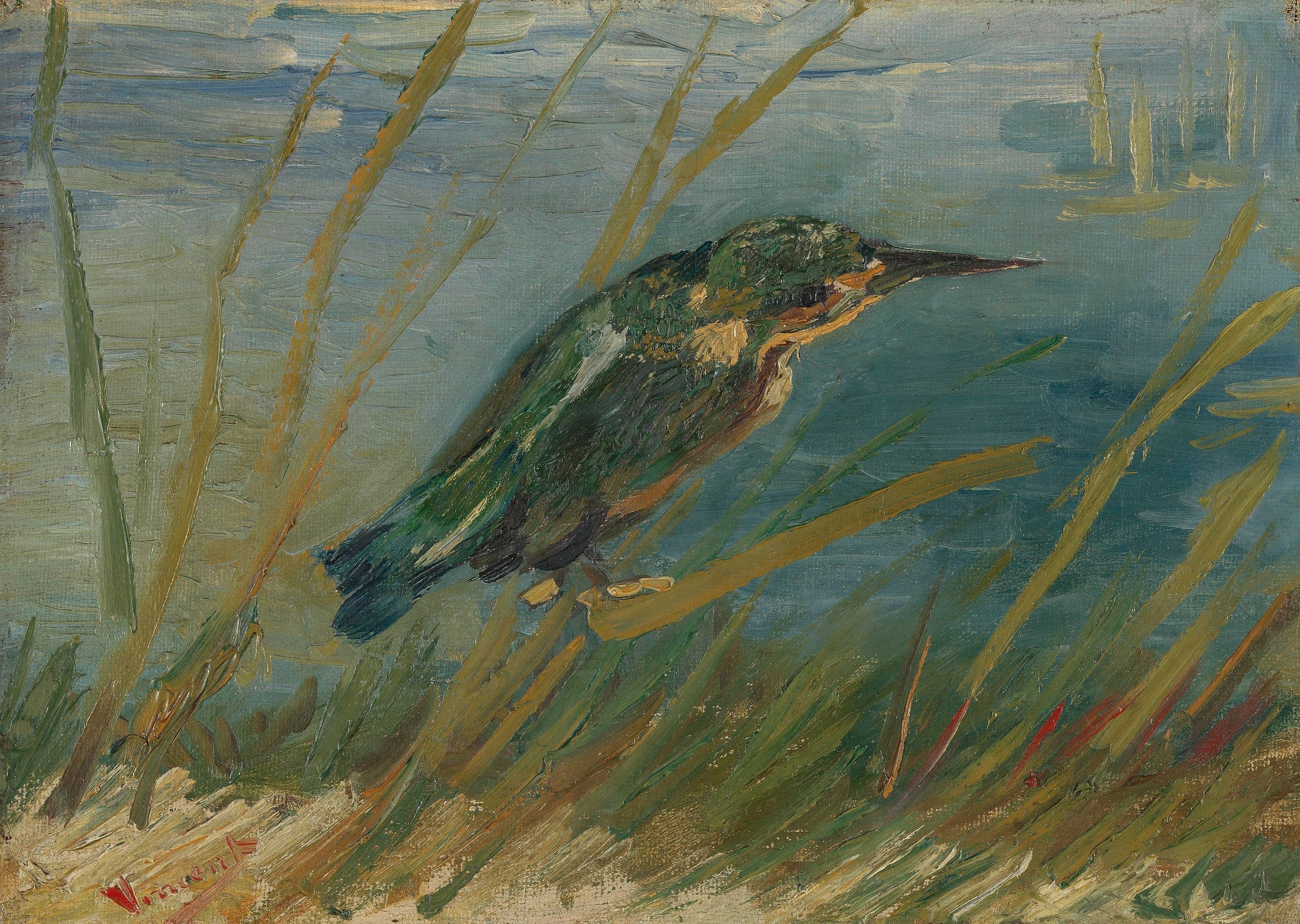Reproduction du tableau « Martin-pêcheur au bord de l'eau - Vincent van Gogh » par Alpha Reproduction en peinture à l’huile