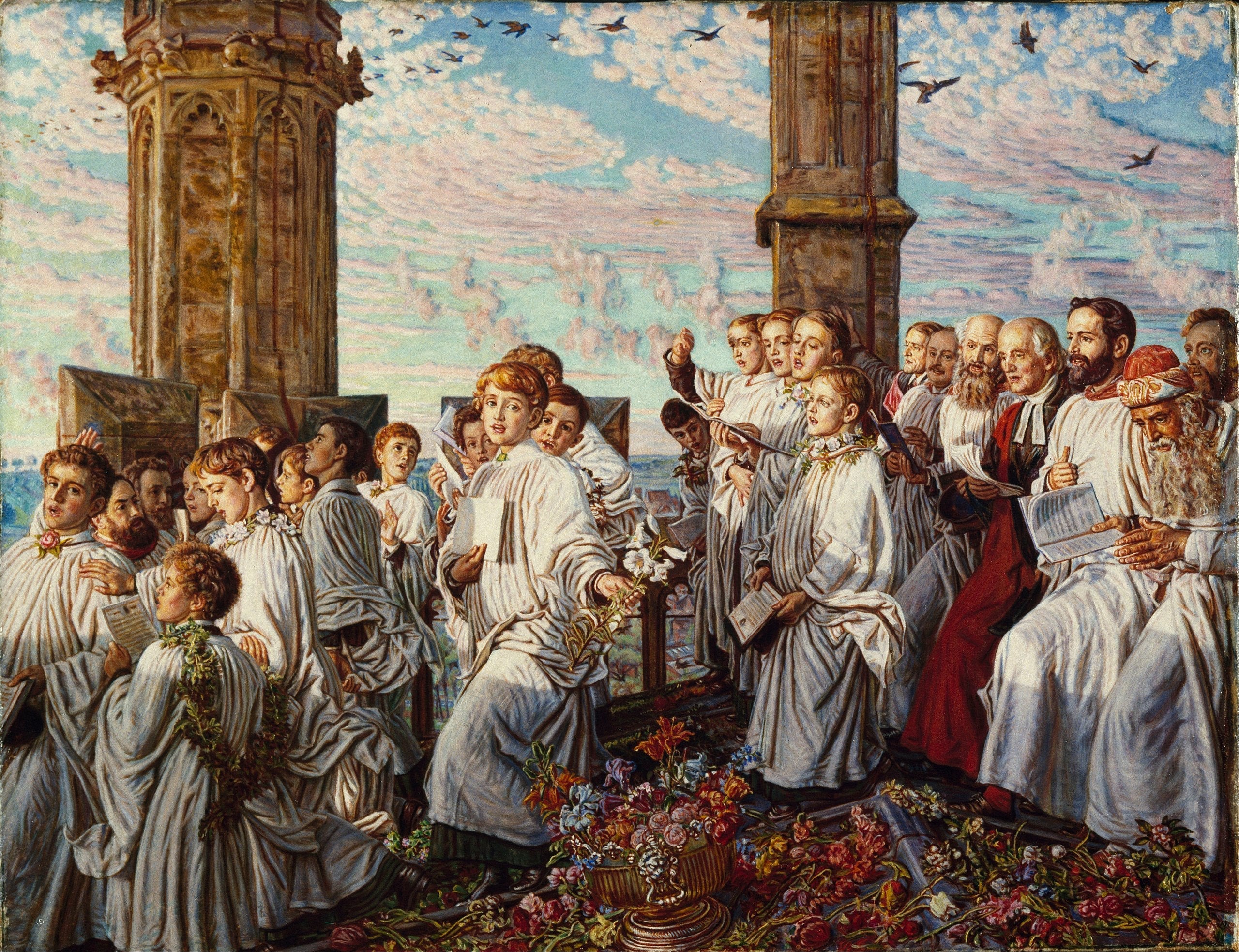 Matin de mai sur la tour du Magdalen College, Oxford, ancienne cérémonie annuelle - William Holman Hunt