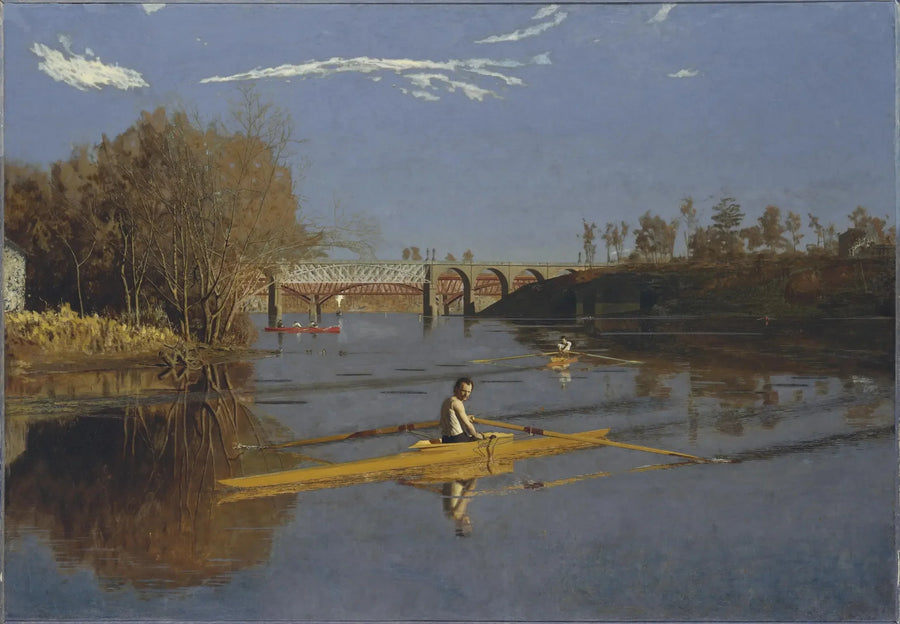 Max Schmitt en skiff - Thomas Eakins image 1 reproduction de peinture à l’huile