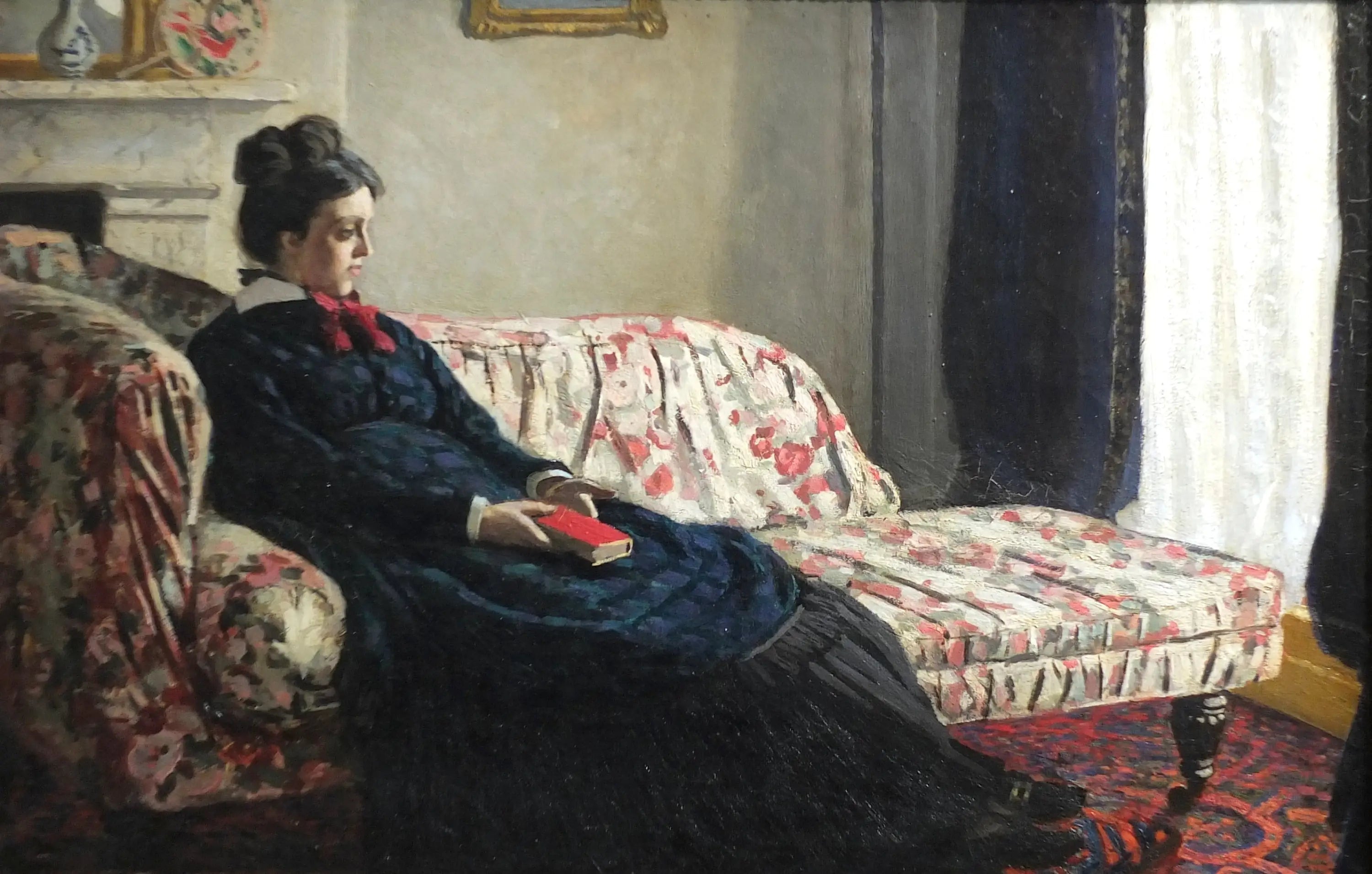 Reproduction du tableau « Méditation. Madame Monet au canapé - Claude Monet » par Alpha Reproduction en peinture à l’huile