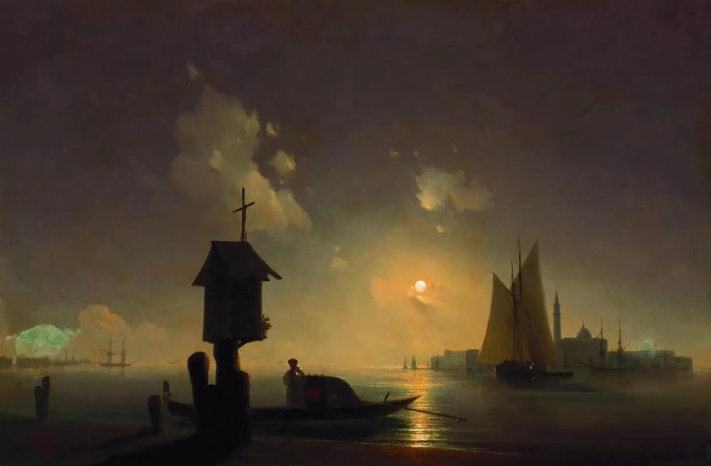Meereslandschaft mit einem betenden Mönch - Ivan Aïvazovski