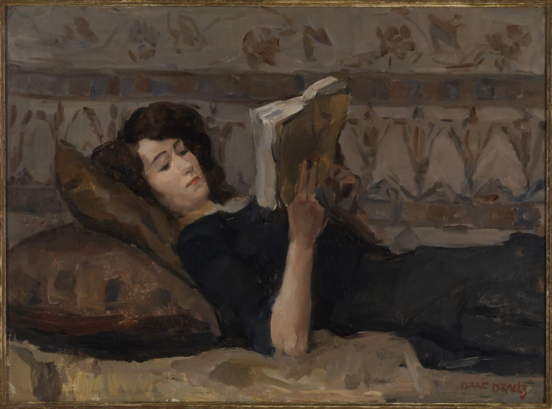 Meisje, lezend op een divan. - Isaac Israëls