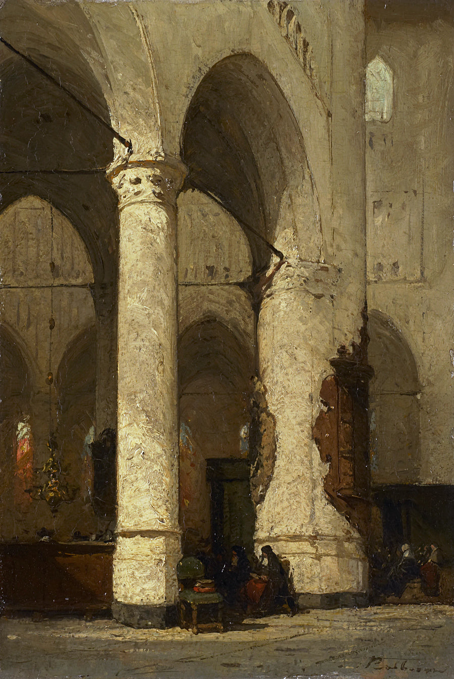 Mélange des intérieurs de la Hooglandse Kerk et de la Pieterskerk à Leiden - Johannes Bosboom