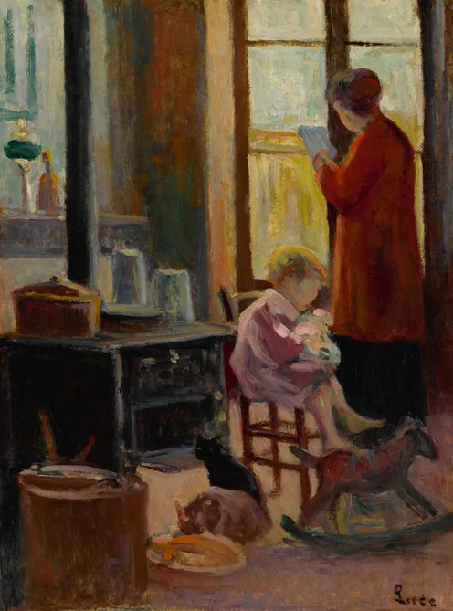 Mère et enfant dans la cuisine - Maximilien Luce