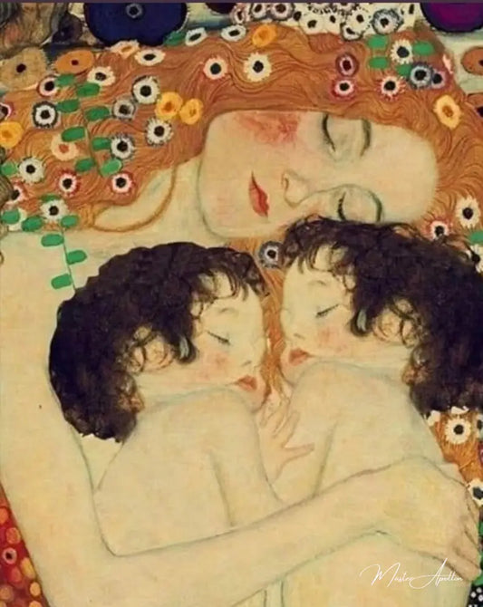 Mère et jumeaux - Gustav Klimt - Reproductions de tableaux et peintures haut de gamme