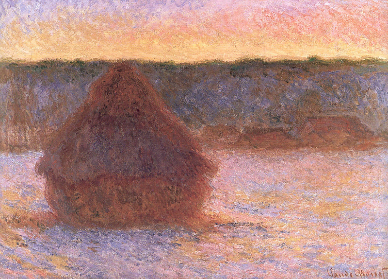 Meule, coucher de soleil, hiver W1282 – Claude Monet