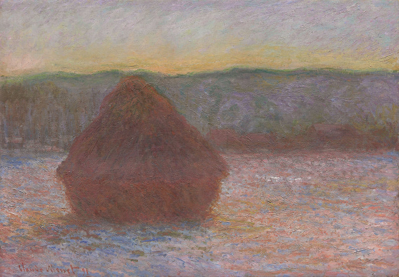 Meule, dégel, soleil couchant W1284 – Claude Monet
