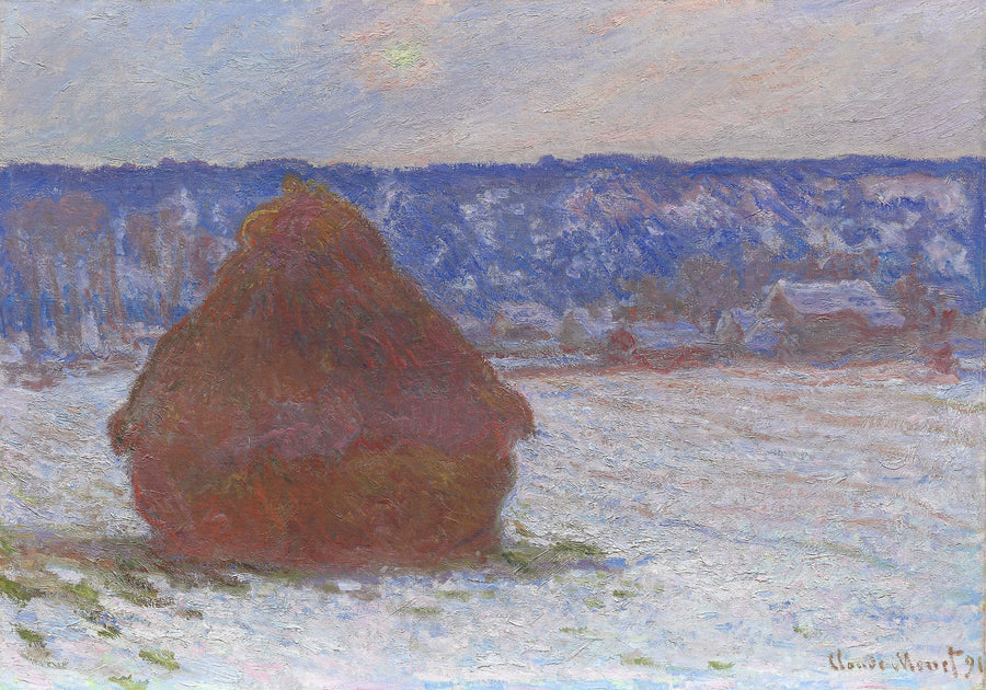 Meule, effet de neige, temps couvert W1281 – Claude Monet