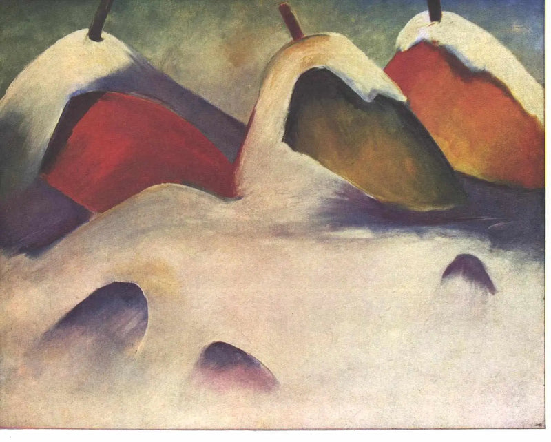 Meules de foin dans la neige - Franz Marc