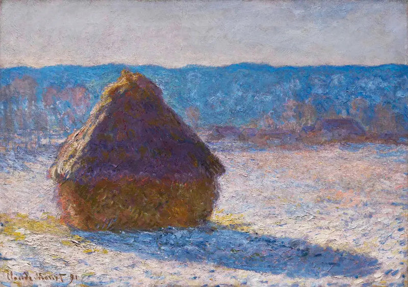 Meules, effet de neige, le matin - Claude Monet