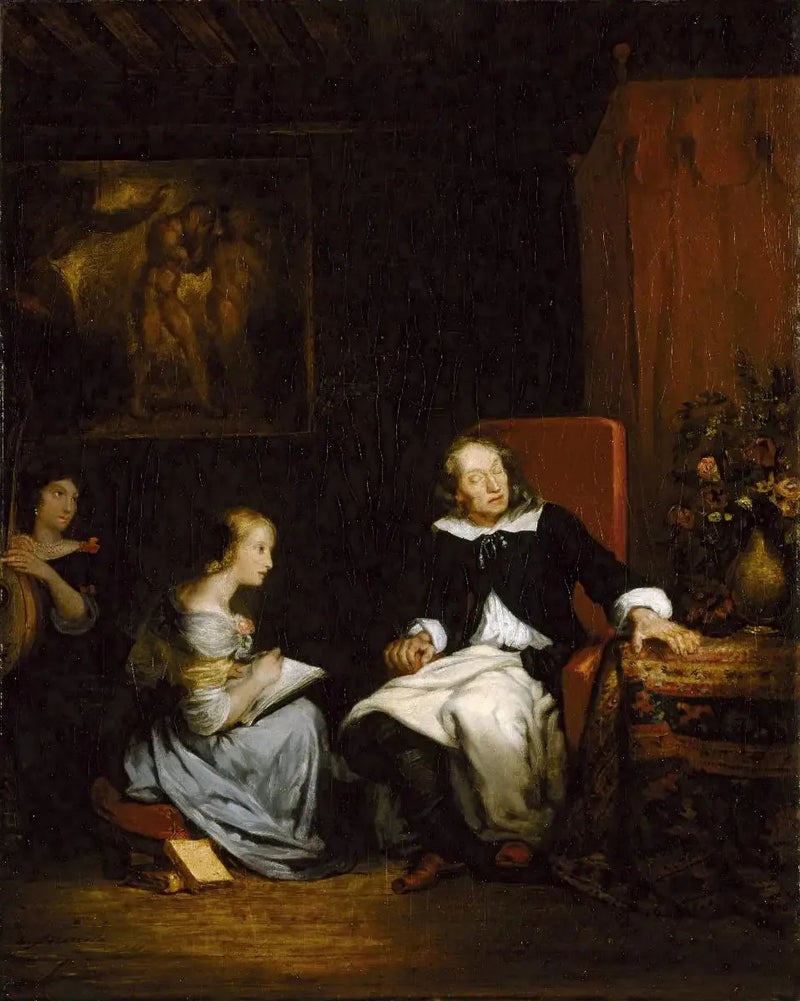 Milton dictant à ses filles son poème épique, « Le paradis perdu » - Eugène Delacroix