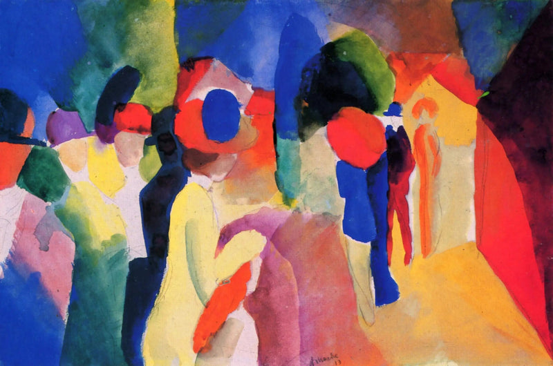 Mit gelber Jacke - August Macke