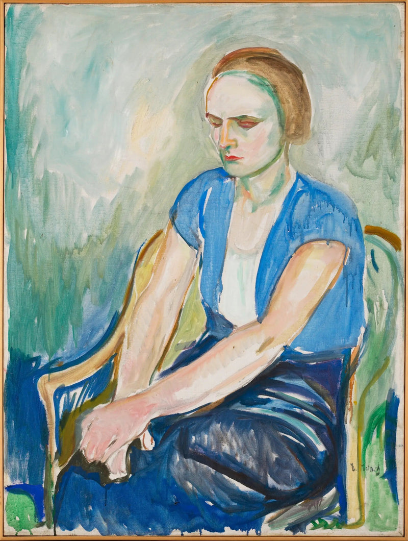 Modèle aux mains sur les genoux - Edvard Munch