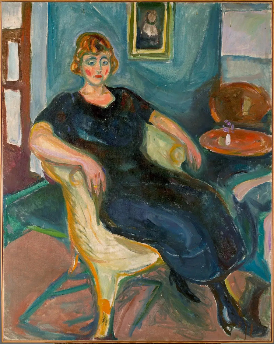 Modèle dans une chaise en osier - Edvard Munch