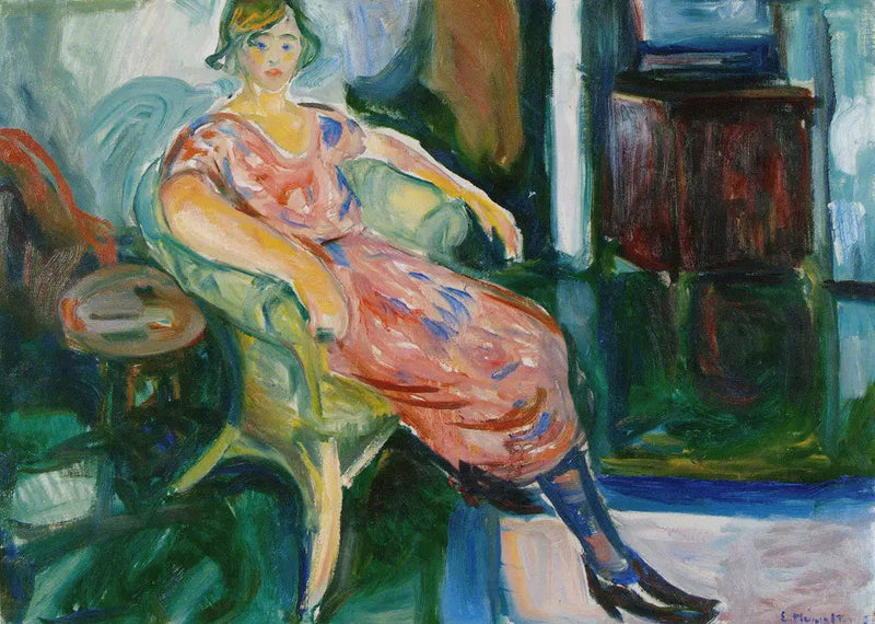Modèle dans une chaise en osier - Edvard Munch