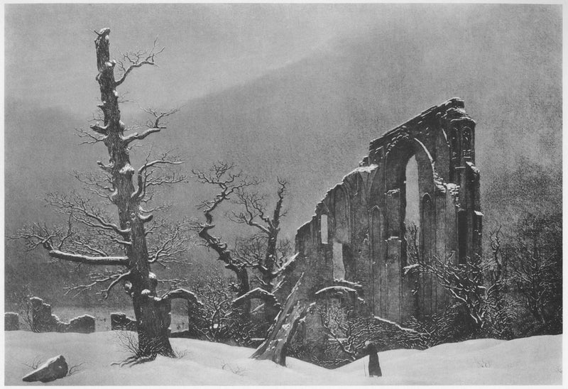 Moine dans la neige - Caspar David Friedrich