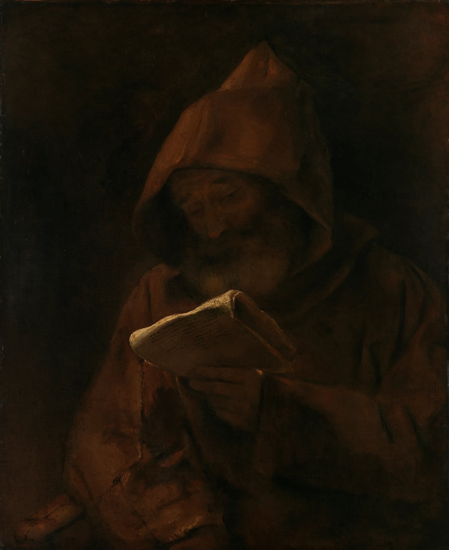 Moine lisant – Rembrandt, 1661