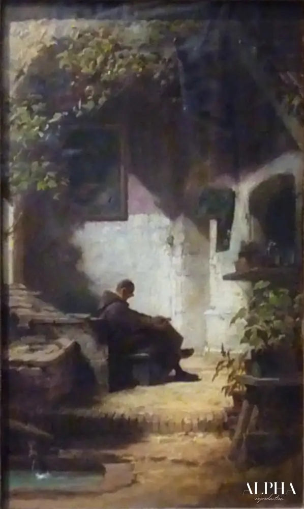 Moine (méditation) - Carl Spitzweg - Reproductions de tableaux et peintures haut de gamme