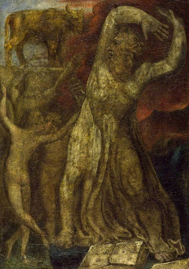 Moïse indigné devant le veau d'or - William Blake