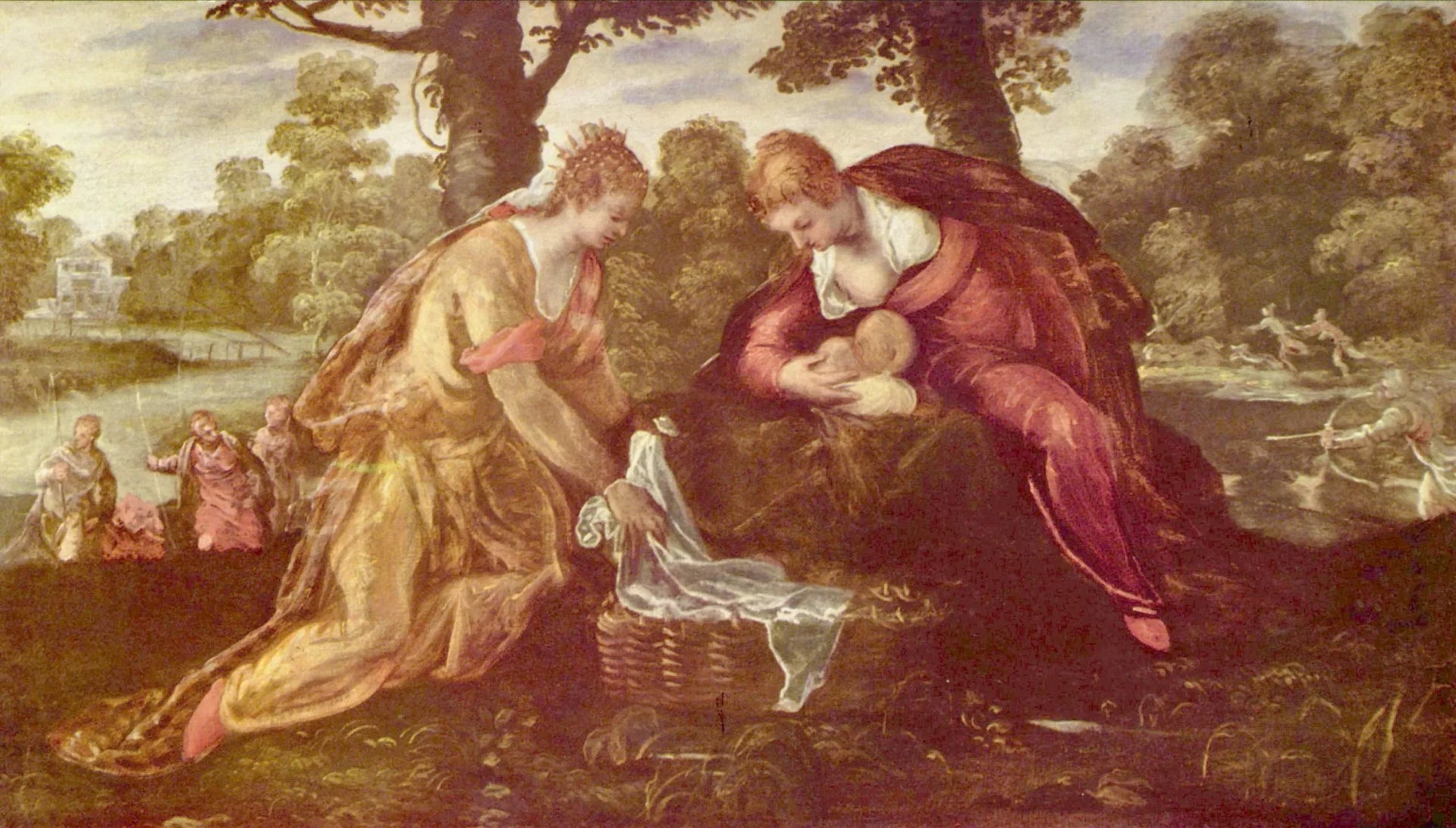 Moïse sauvé des eaux - Jacopo Tintoretto image 1 tableau peint à l’huile sur toile