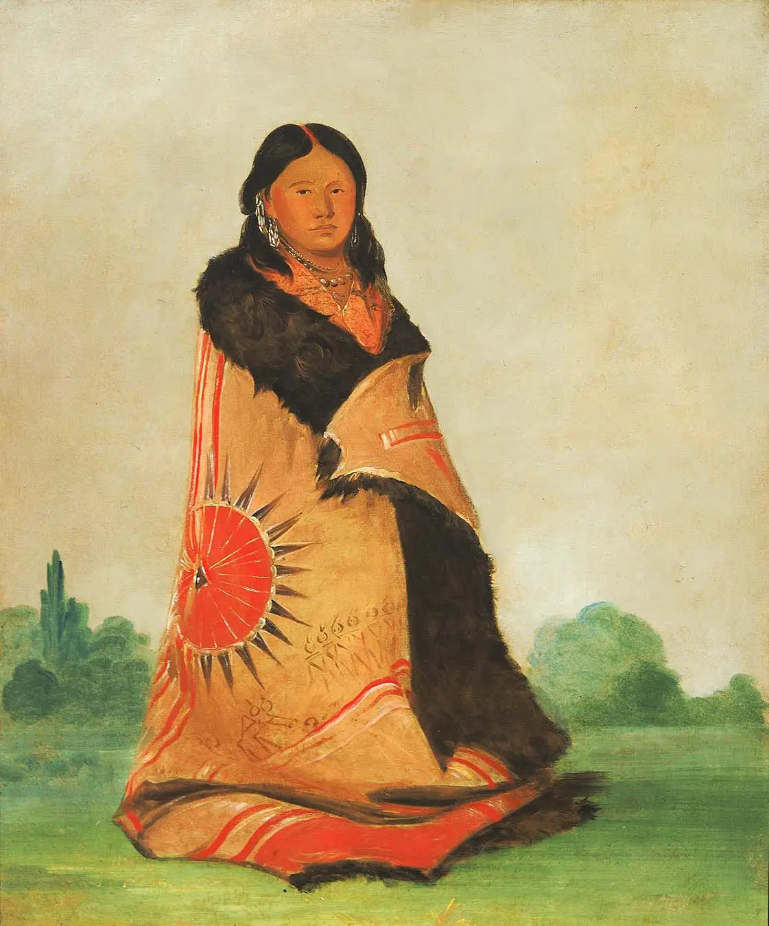 Mong-shóng-sha Saule courbé épouse du Grand Chef - George Catlin - Alpha Reproduction