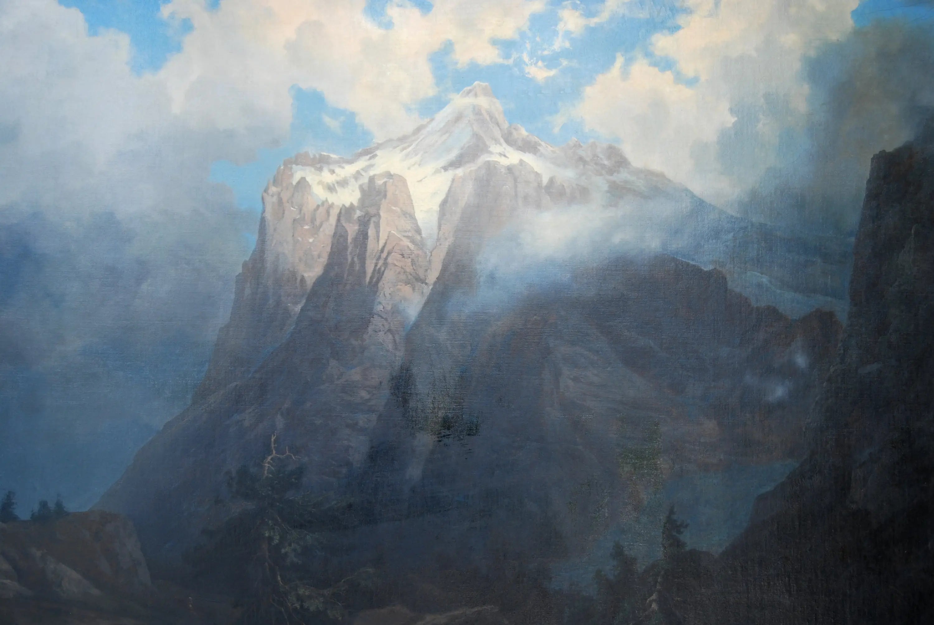 Mont Brewer depuis King's River Canyon, Californie - Albert Bierstadt image 1 reproduction artisanale de tableau