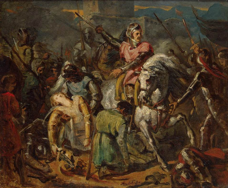 Mort de Gaston de Foix à la bataille de Ravenne le 11 avril 1512 - Ary Scheffer