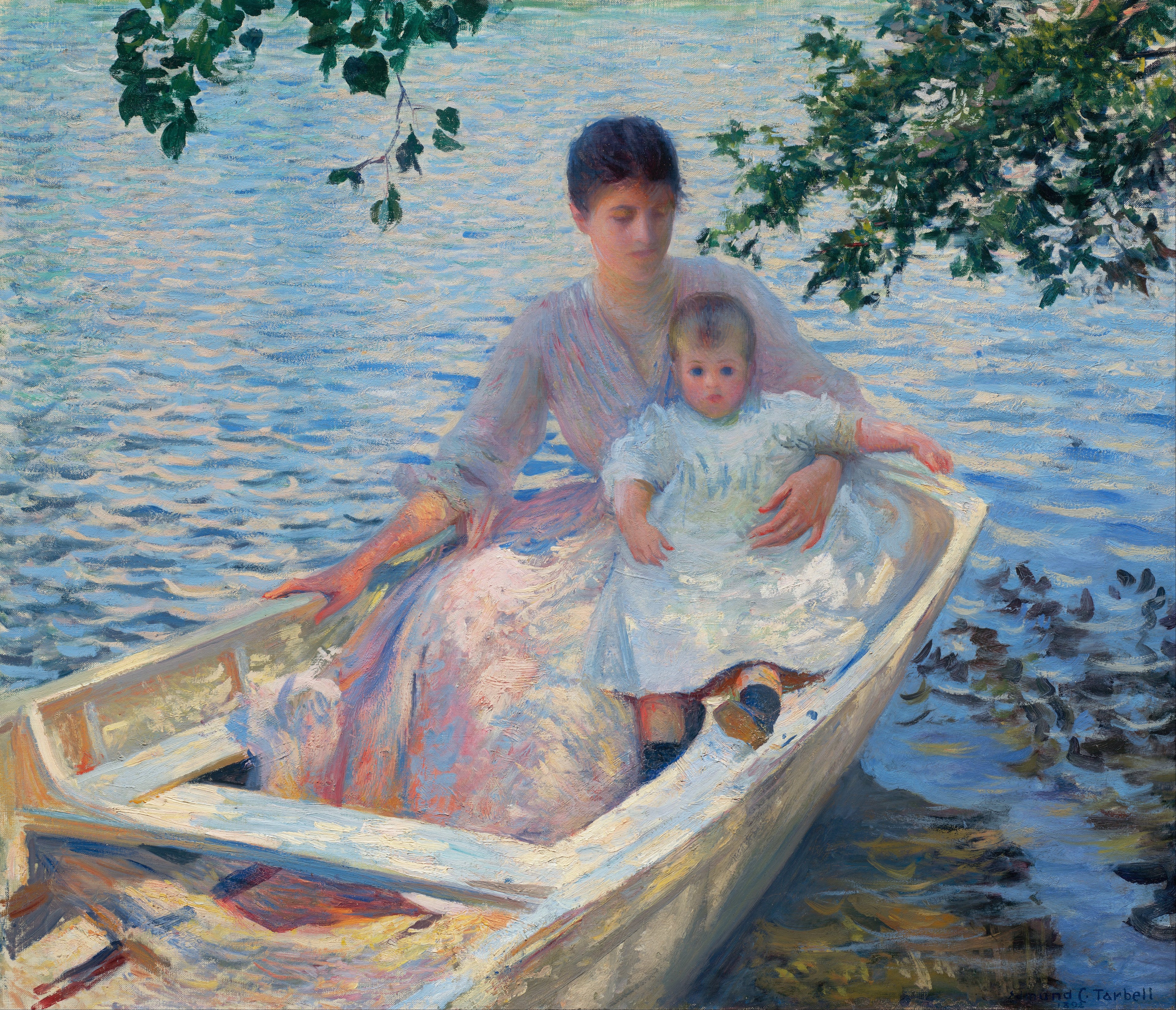 Mother and Child in a Boat - Edmund Charles Tarbell