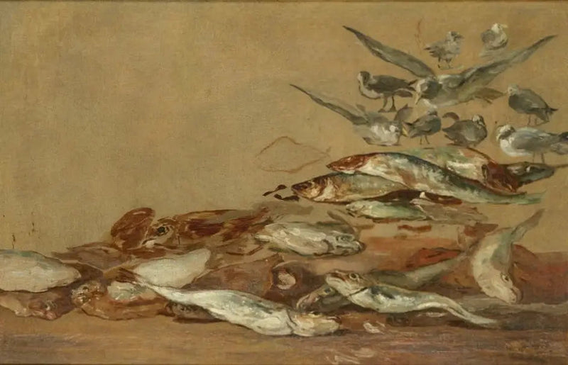 Mouettes et poissons - Eugène Boudin