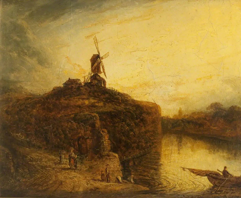 Moulin à vent au-dessus d'une rivière - Rembrandt