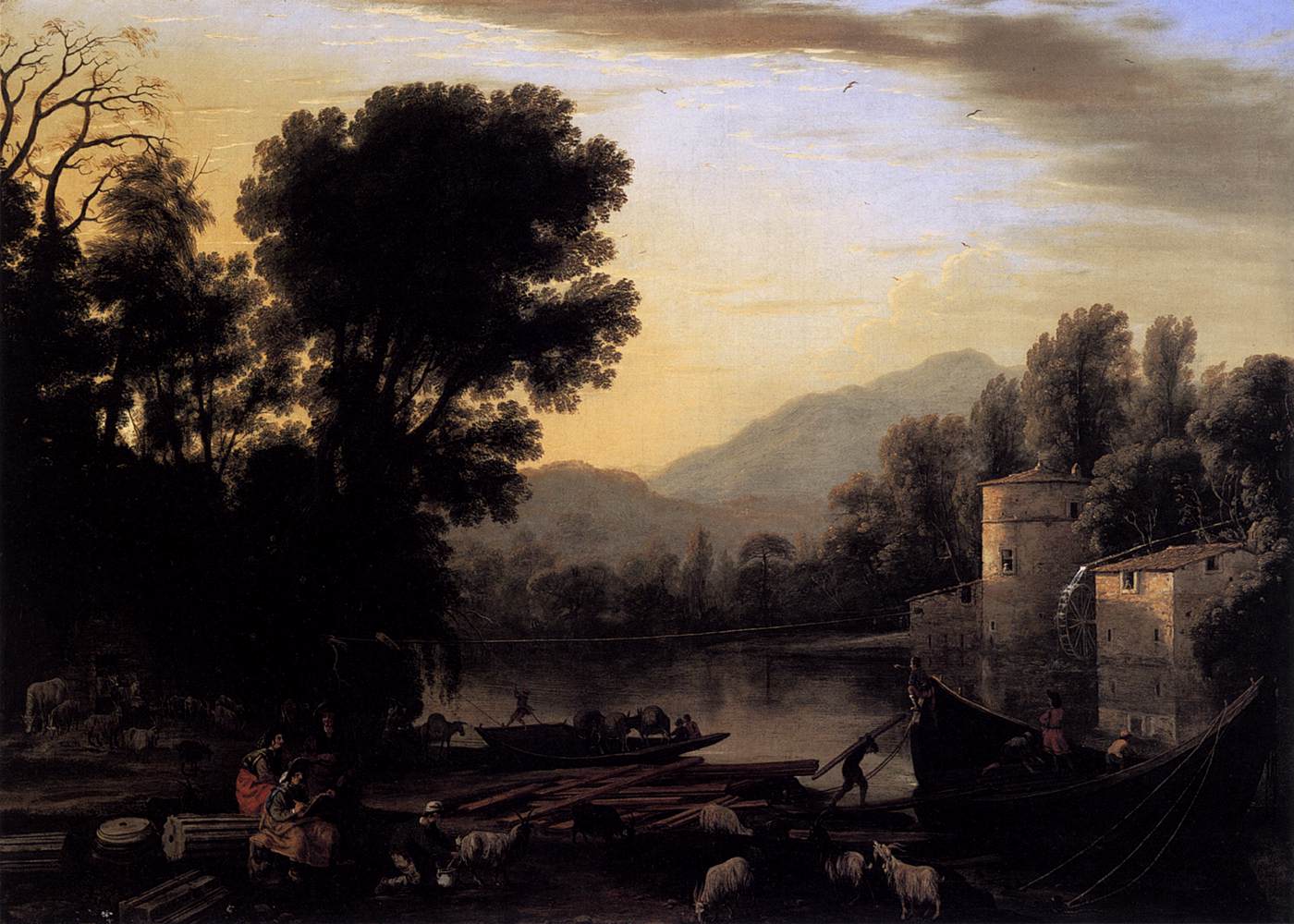Moulin sur une rivière - Claude Lorrain
