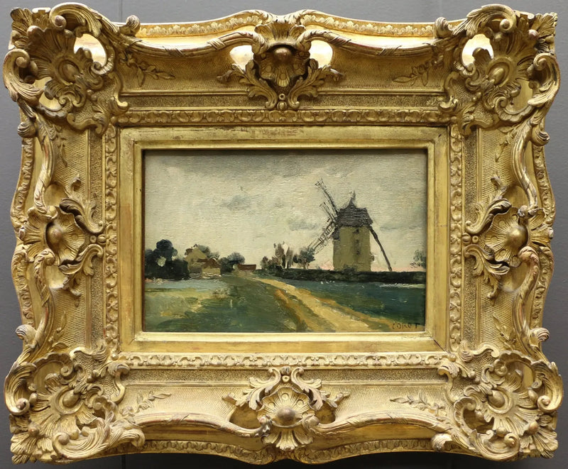 Moulins à vent jumeaux sur la butte de Picardie - Jean-Baptiste Camille Corot