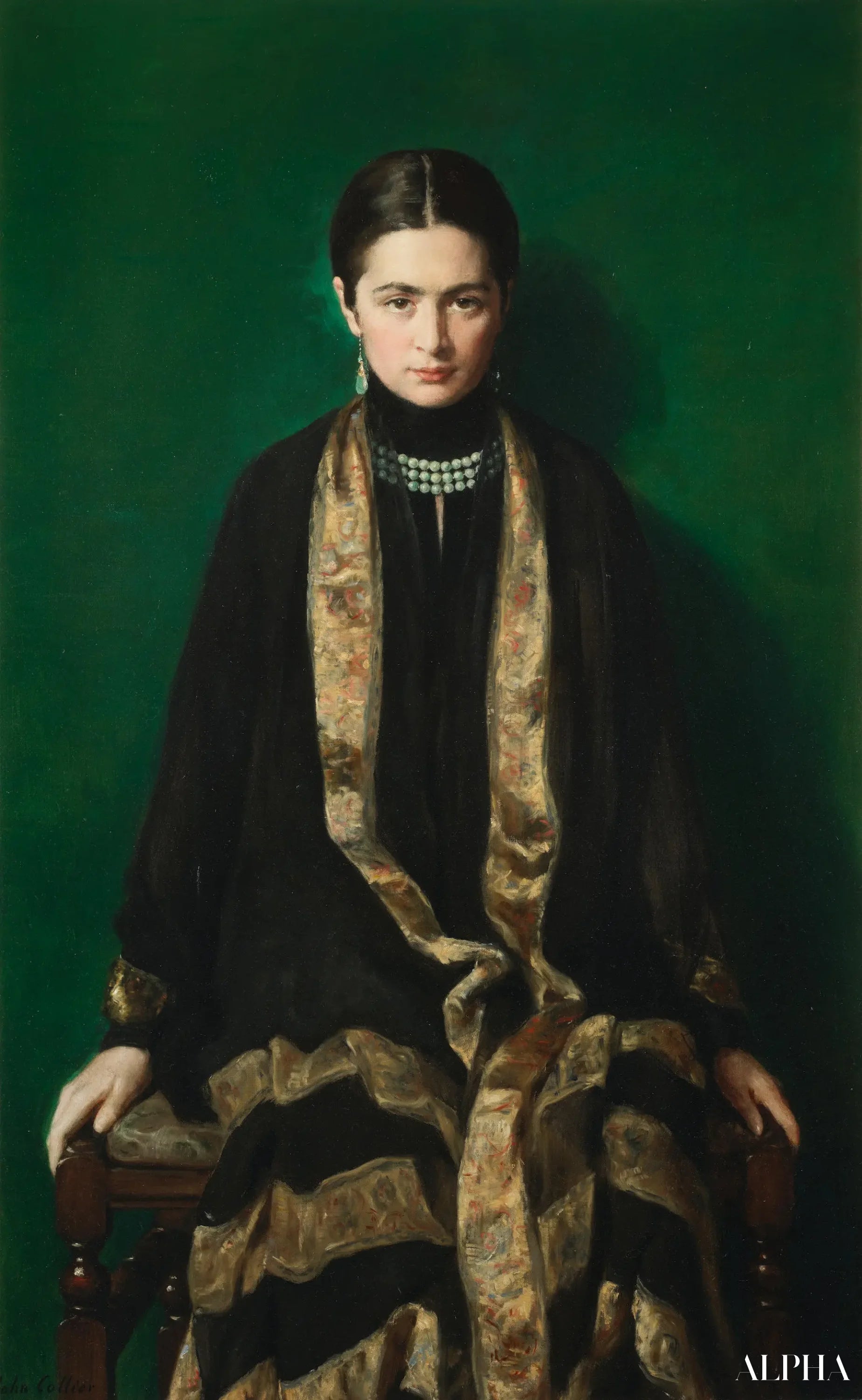 Reproduction du tableau « Mrs Dalahaye - John Collier » par Alpha Reproduction en peinture à l’huile