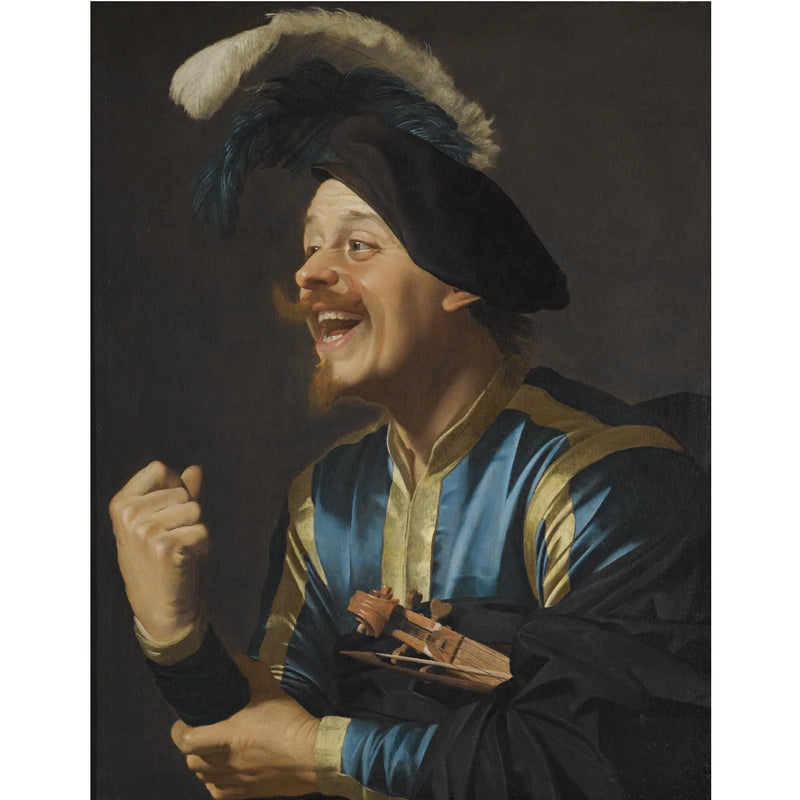Musicien rieur avec un violon sous le bras - Gerrit van Honthorst