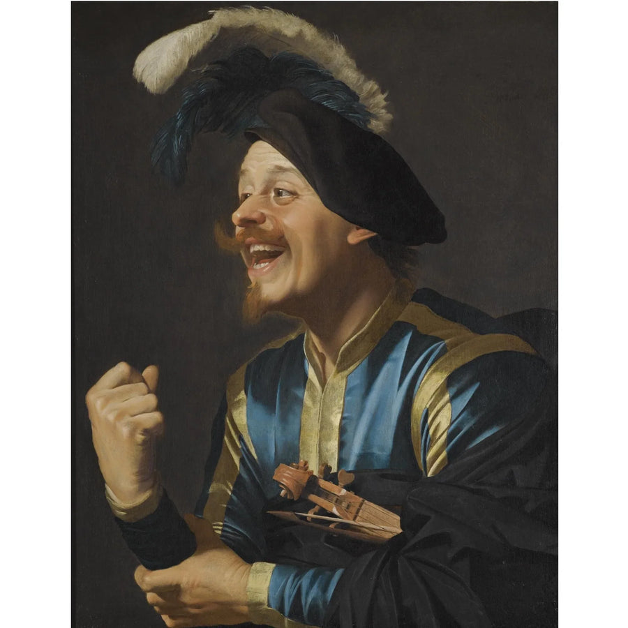 Musicien rieur avec un violon sous le bras - Gerrit van Honthorst